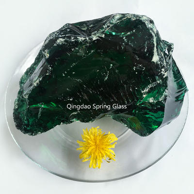 Dark green glass rocks