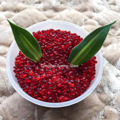 Red glass beads