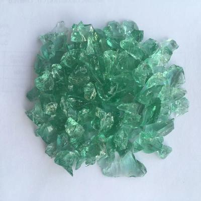 Green crushed glass chips