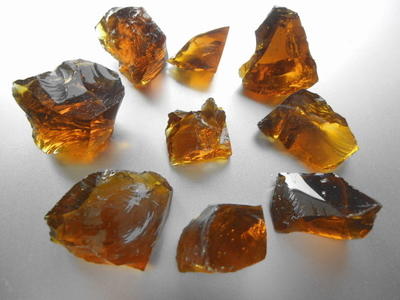 Amber Glass Stone for Decoration